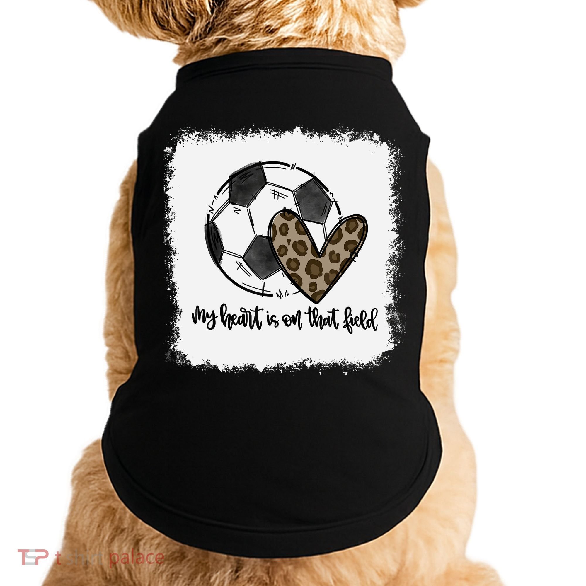 Bleached My Heart Is On That Field Soccer Mom Leopard Doggie Tank