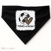 Bleached My Heart Is On That Field Soccer Mom Leopard USA-Made Doggie Bandana thumb 0
