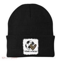 Bleached My Heart Is On That Field Soccer Mom Leopard Beanie thumb 0