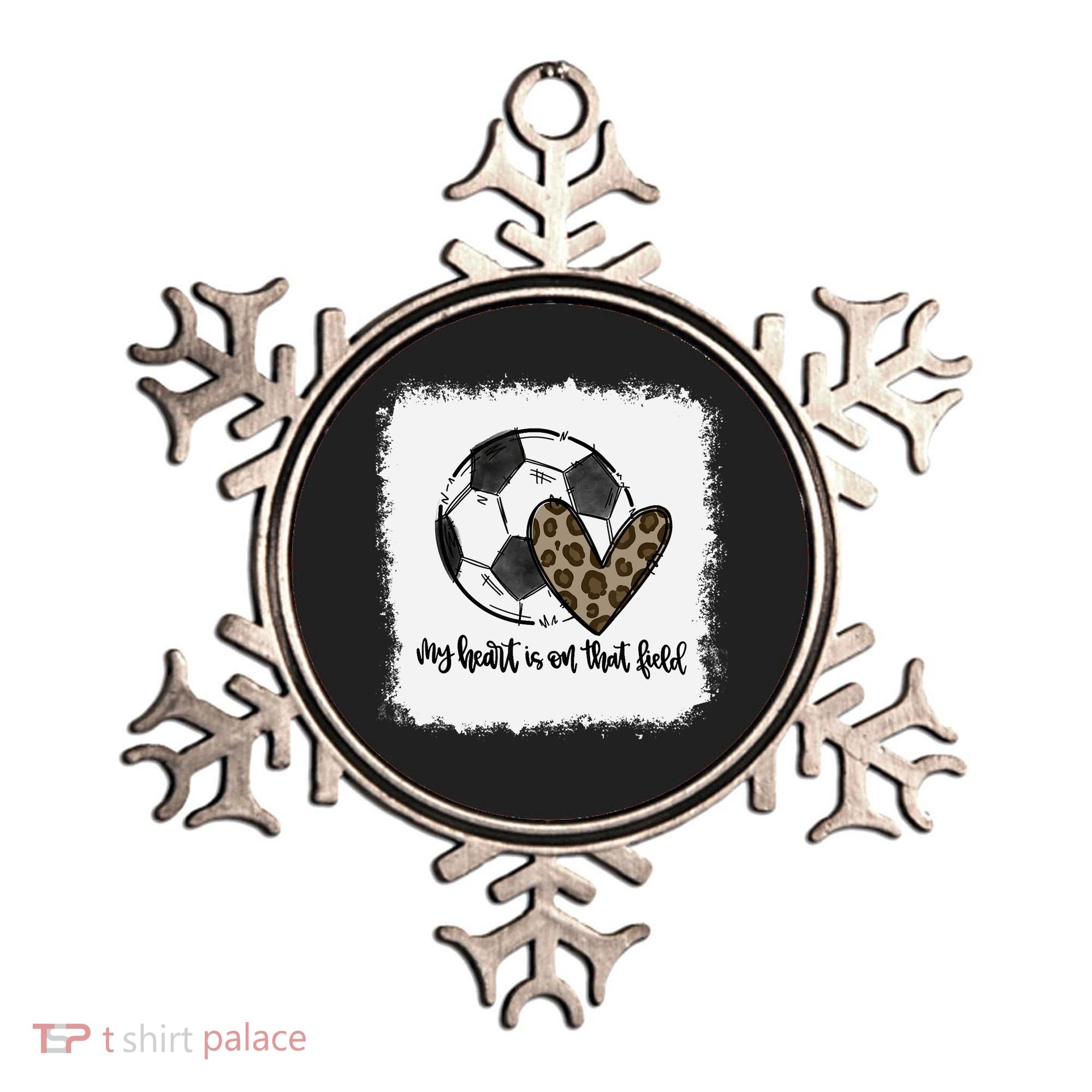Bleached My Heart Is On That Field Soccer Mom Leopard Ornament