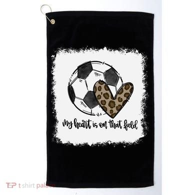 Bleached My Heart Is On That Field Soccer Mom Leopard Golf Towel