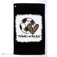 Bleached My Heart Is On That Field Soccer Mom Leopard Golf Towel thumb 0