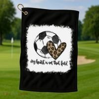 Bleached My Heart Is On That Field Soccer Mom Leopard Golf Towel thumb 1