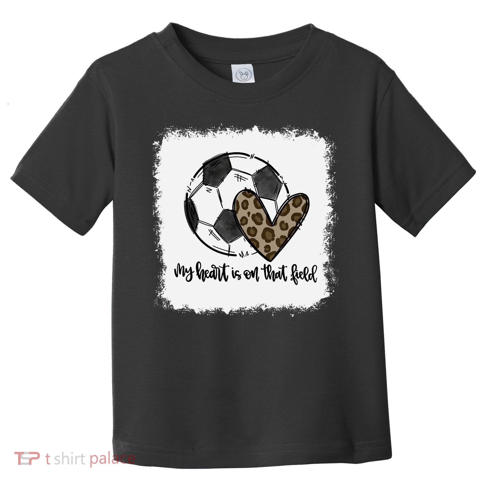 Bleached My Heart Is On That Field Soccer Mom Leopard Toddler T-Shirt