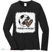Bleached My Heart Is On That Field Soccer Mom Leopard Women's Long Sleeve Shirt thumb 0