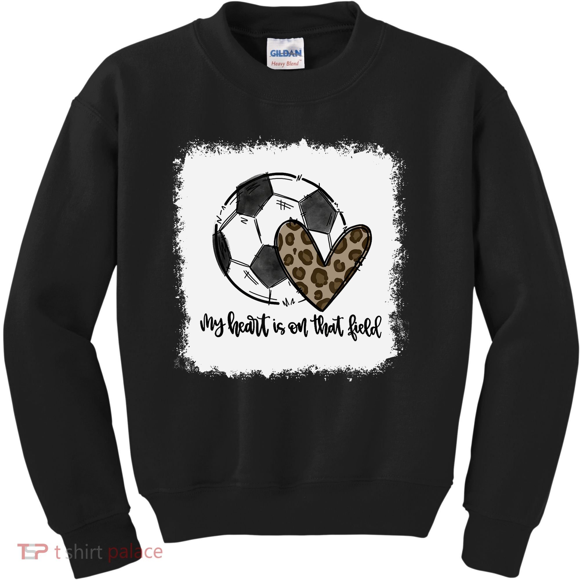 Bleached My Heart Is On That Field Soccer Mom Leopard Kids Sweatshirt