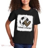 Bleached My Heart Is On That Field Soccer Mom Leopard Kids T-Shirt thumb 2