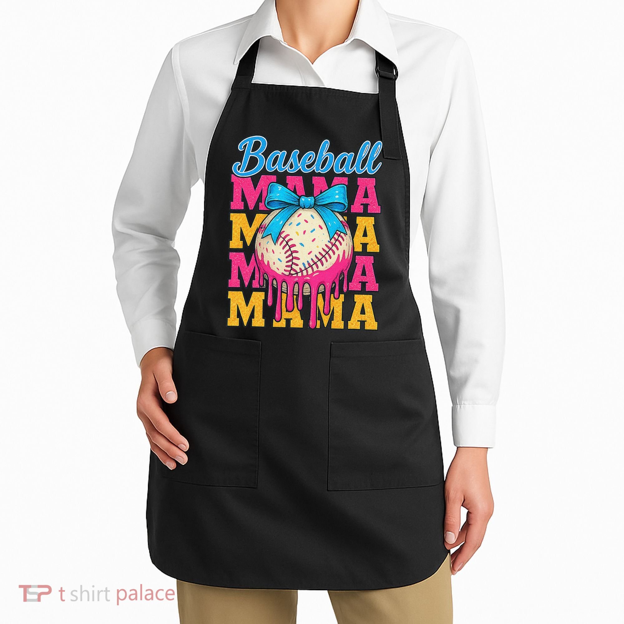 Baseball Mama Home Plate Ice Cream Drip With Sprinkles Drip Apron