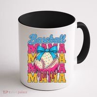 Baseball Mama Home Plate Ice Cream Drip With Sprinkles Drip Coffee Mug thumb 1