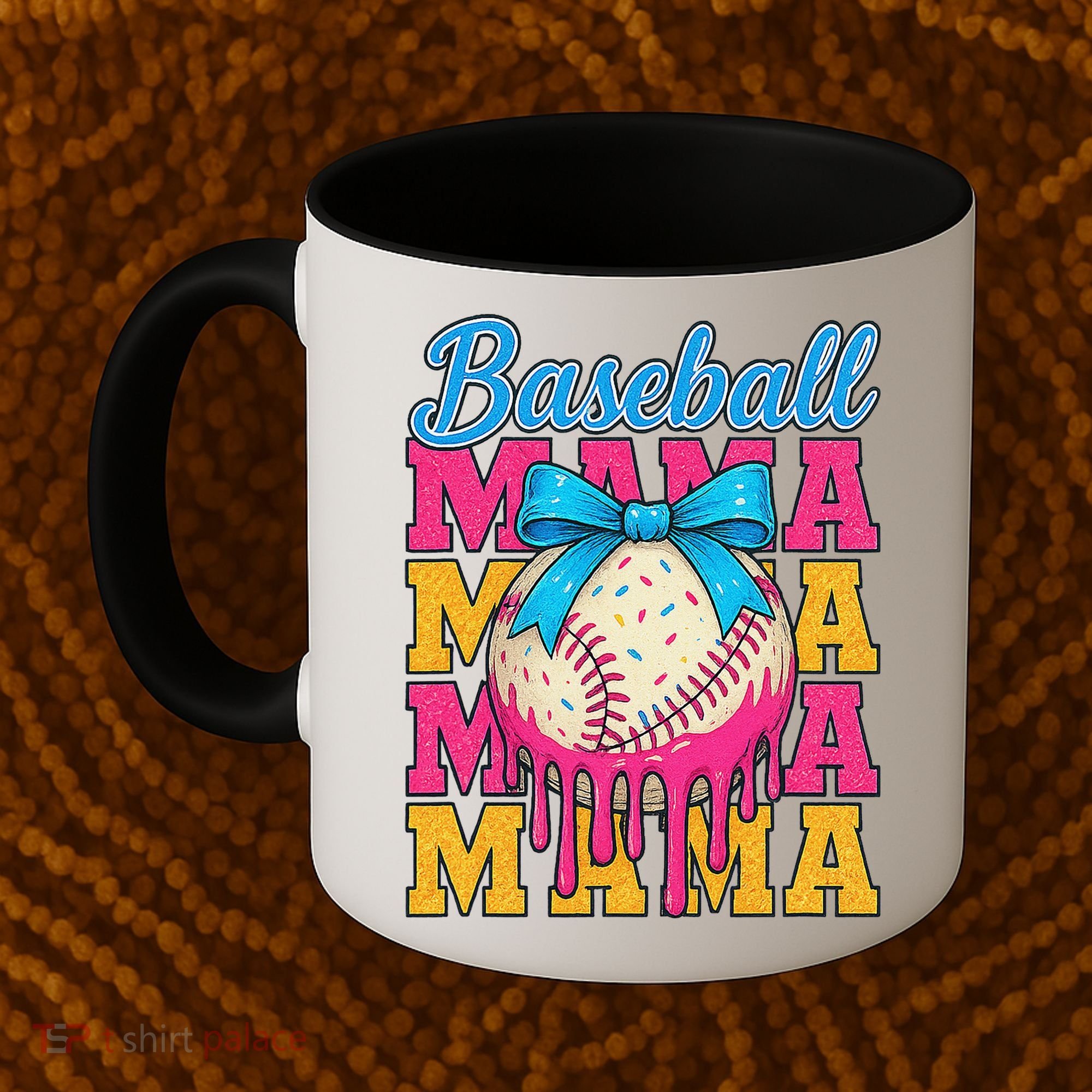 Baseball Mama Home Plate Ice Cream Drip With Sprinkles Drip Coffee Mug