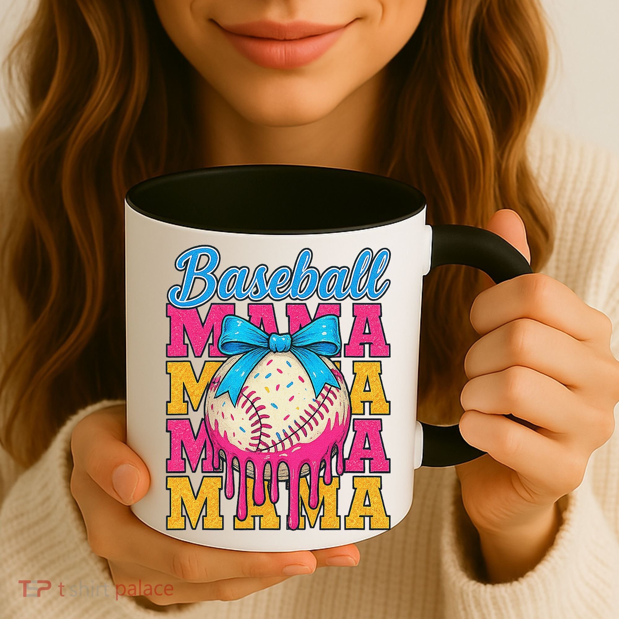 Baseball Mama Home Plate Ice Cream Drip With Sprinkles Drip Coffee Mug