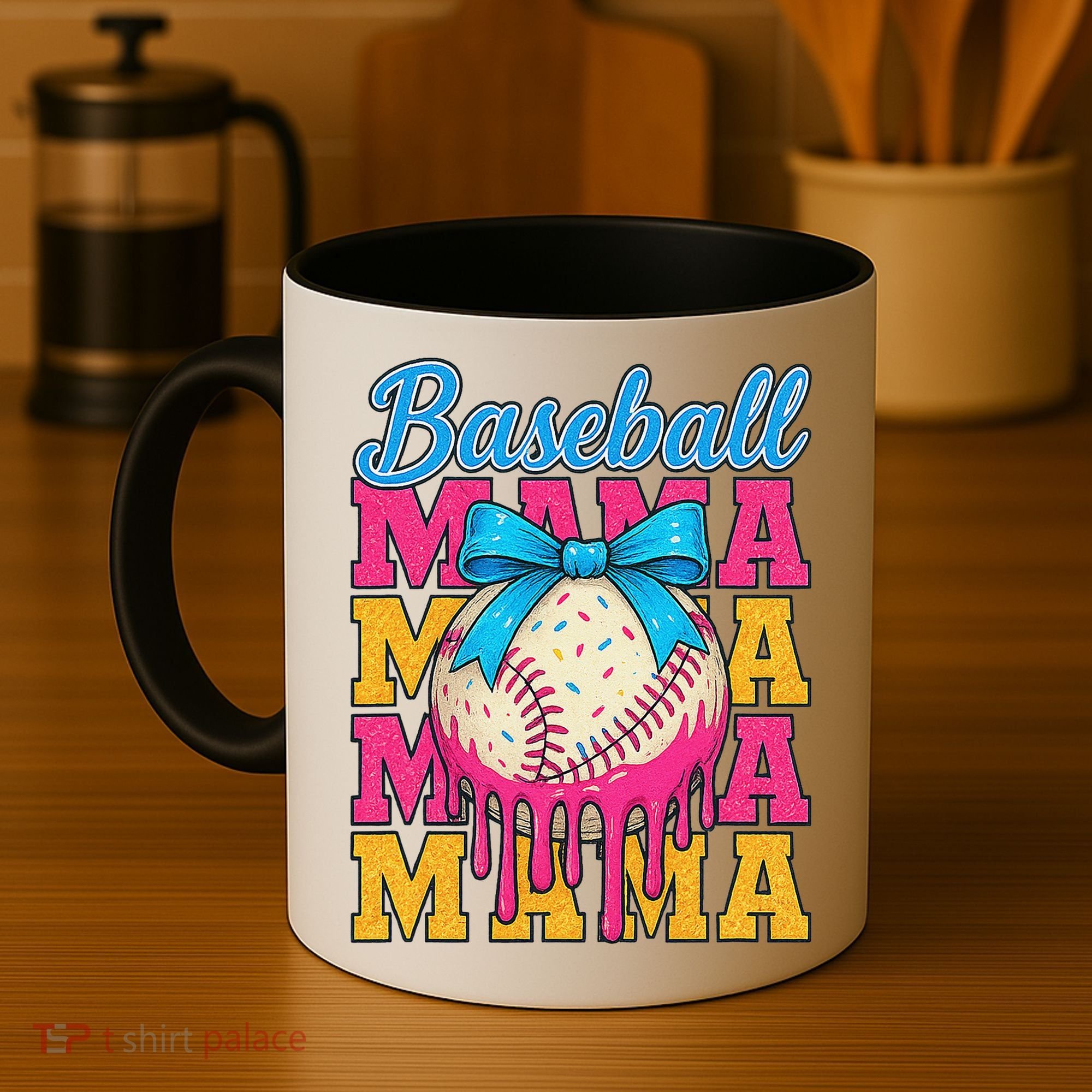 Baseball Mama Home Plate Ice Cream Drip With Sprinkles Drip Coffee Mug