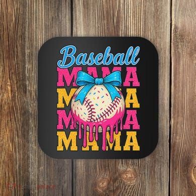 Baseball Mama Home Plate Ice Cream Drip With Sprinkles Drip Coaster