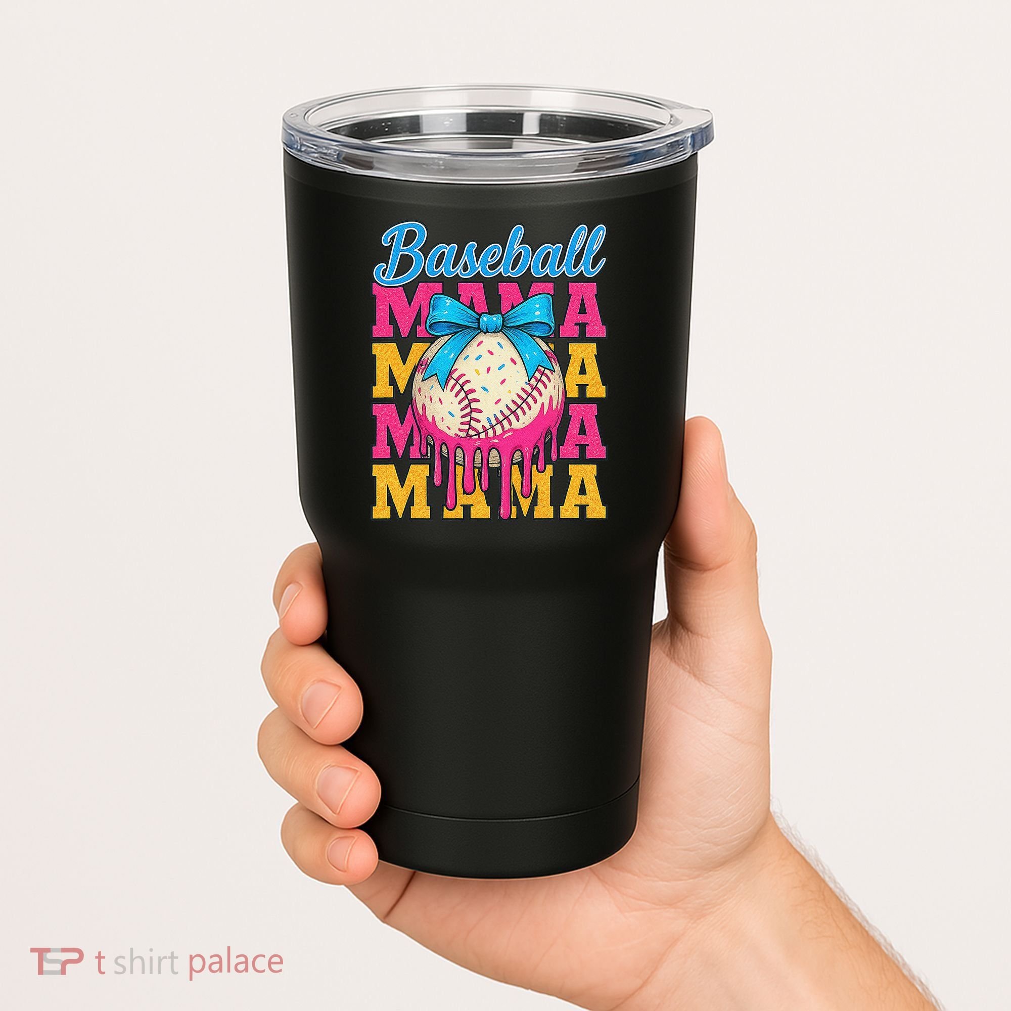 Baseball Mama Home Plate Ice Cream Drip With Sprinkles Drip Tumbler