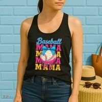 Baseball Mama Home Plate Ice Cream Drip With Sprinkles Drip Women's Tank Top thumb 2