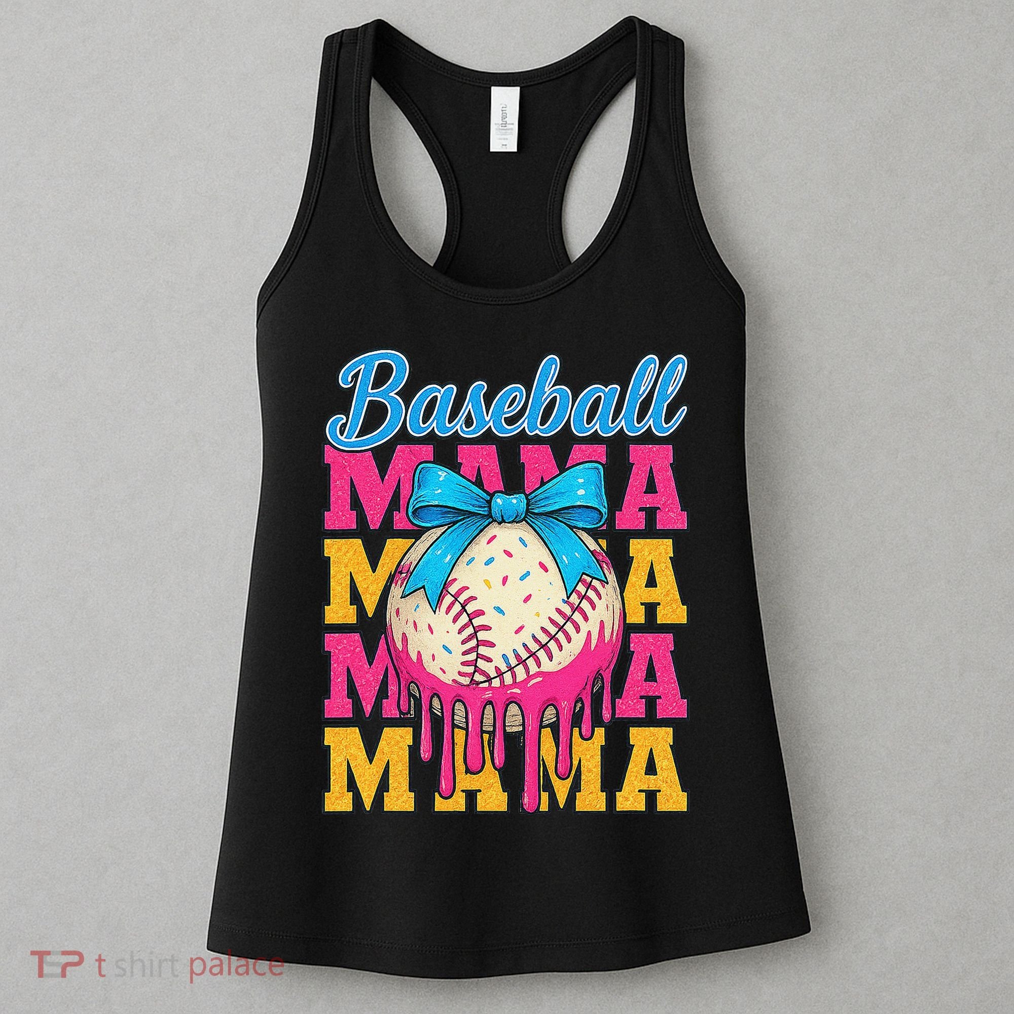 Baseball Mama Home Plate Ice Cream Drip With Sprinkles Drip Women's Tank Top