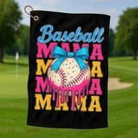 Baseball Mama Home Plate Ice Cream Drip With Sprinkles Drip Golf Towel thumb 1