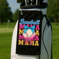 Baseball Mama Home Plate Ice Cream Drip With Sprinkles Drip Golf Towel thumb 2