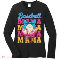 Baseball Mama Home Plate Ice Cream Drip With Sprinkles Drip Women's Long Sleeve Shirt thumb 0