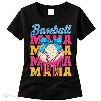 Baseball Mama Home Plate Ice Cream Drip With Sprinkles Drip Women's T-Shirt