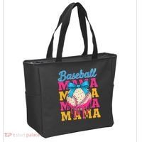 Baseball Mama Home Plate Ice Cream Drip With Sprinkles Drip Tote Bag thumb 2