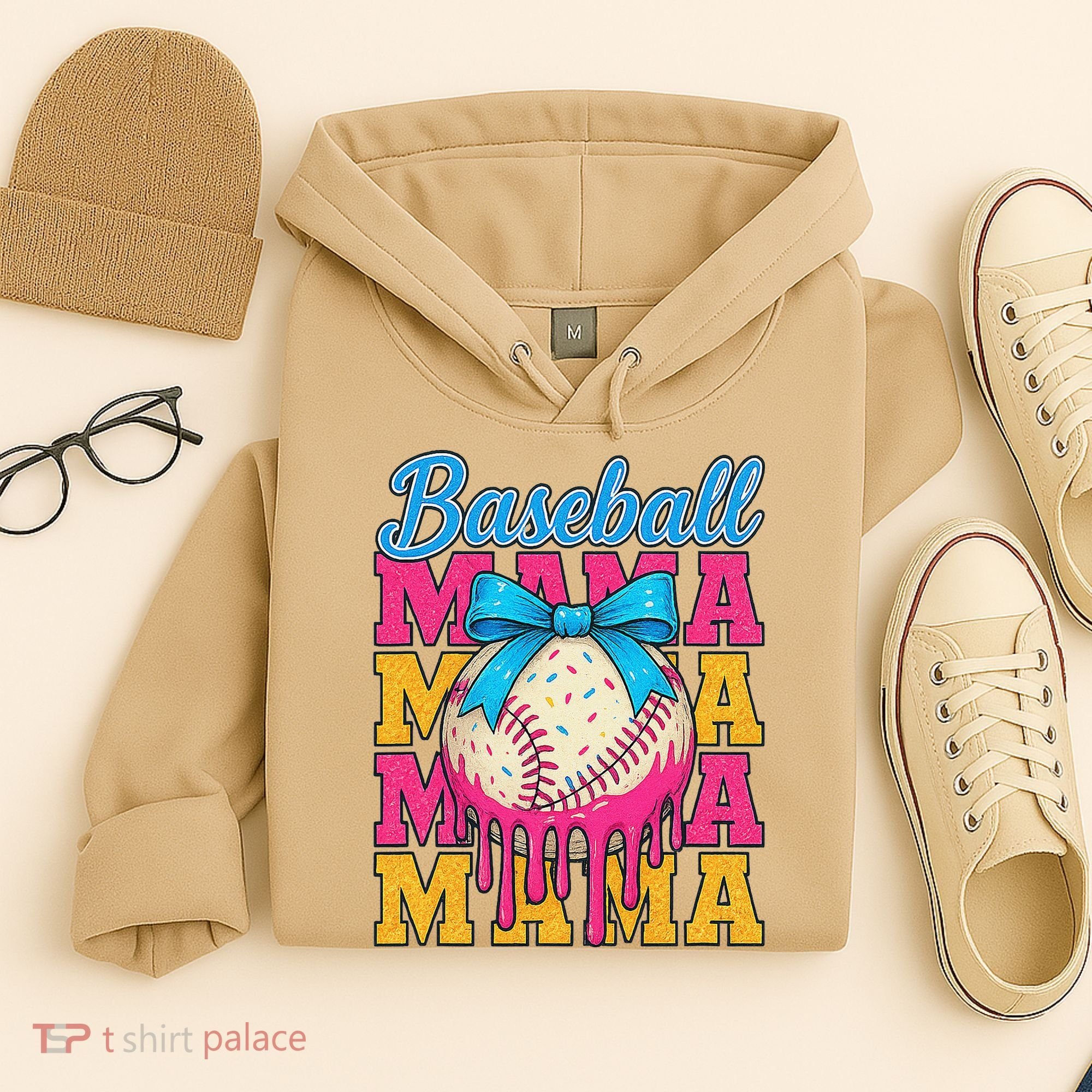 Baseball Mama Home Plate Ice Cream Drip With Sprinkles Drip Hoodie