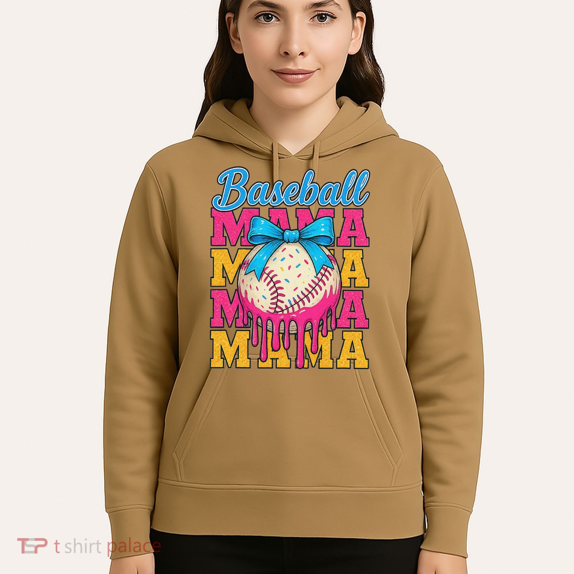 Baseball Mama Home Plate Ice Cream Drip With Sprinkles Drip Hoodie