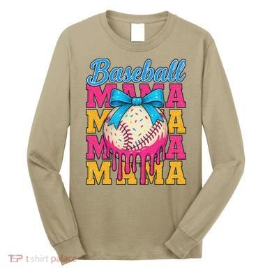 Baseball Mama Home Plate Ice Cream Drip With Sprinkles Drip Long Sleeve Shirt