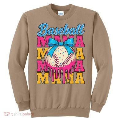 Baseball Mama Home Plate Ice Cream Drip With Sprinkles Drip Sweatshirt