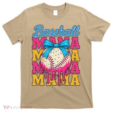 Baseball Mama Home Plate Ice Cream Drip With Sprinkles Drip T-Shirt