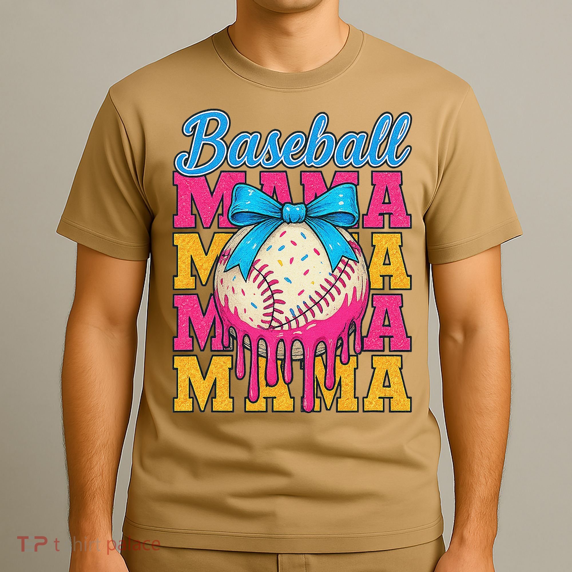 Baseball Mama Home Plate Ice Cream Drip With Sprinkles Drip T-Shirt