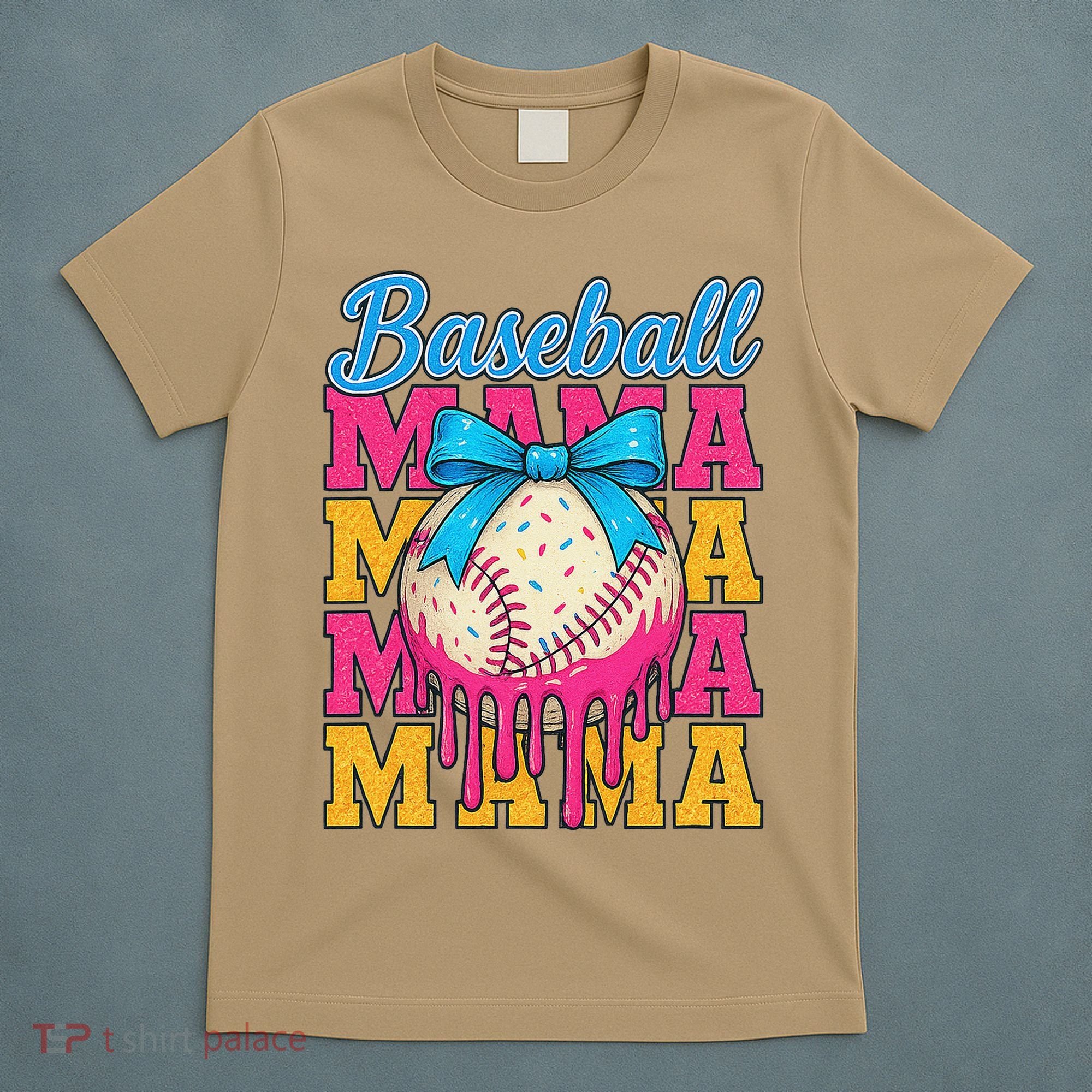 Baseball Mama Home Plate Ice Cream Drip With Sprinkles Drip T-Shirt