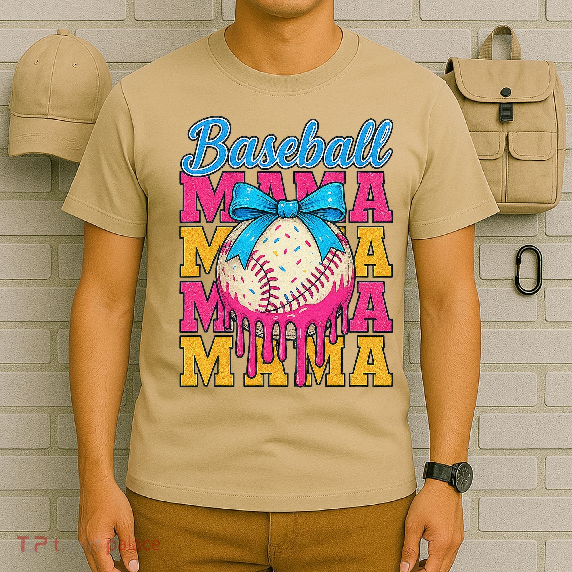 Baseball Mama Home Plate Ice Cream Drip With Sprinkles Drip T-Shirt