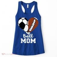 Ball Mom Heart Funny Football Soccer Mom Cute Gift Women's Tank Top thumb 0