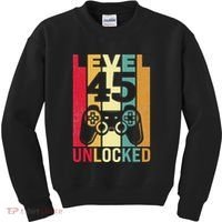 Birthday Male Him Fun 45 Funny 45th Birthday Kids Sweatshirt thumb 0