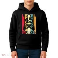 Birthday Male Him Fun 45 Funny 45th Birthday Kids Hoodie thumb 4