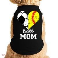 Ball Mom Heart Funny Softball Soccer Mom Gift Doggie Tank thumb 0