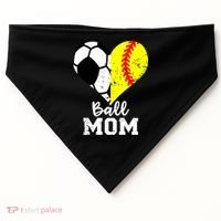 Ball Mom Heart Funny Softball Soccer Mom Gift USA-Made Doggie Bandana thumb 0