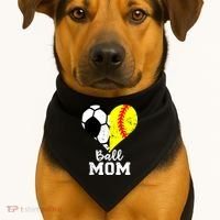 Ball Mom Heart Funny Softball Soccer Mom Gift USA-Made Doggie Bandana thumb 1