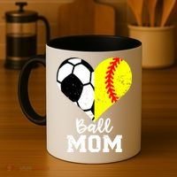 Ball Mom Heart Funny Softball Soccer Mom Gift Coffee Mug thumb 4