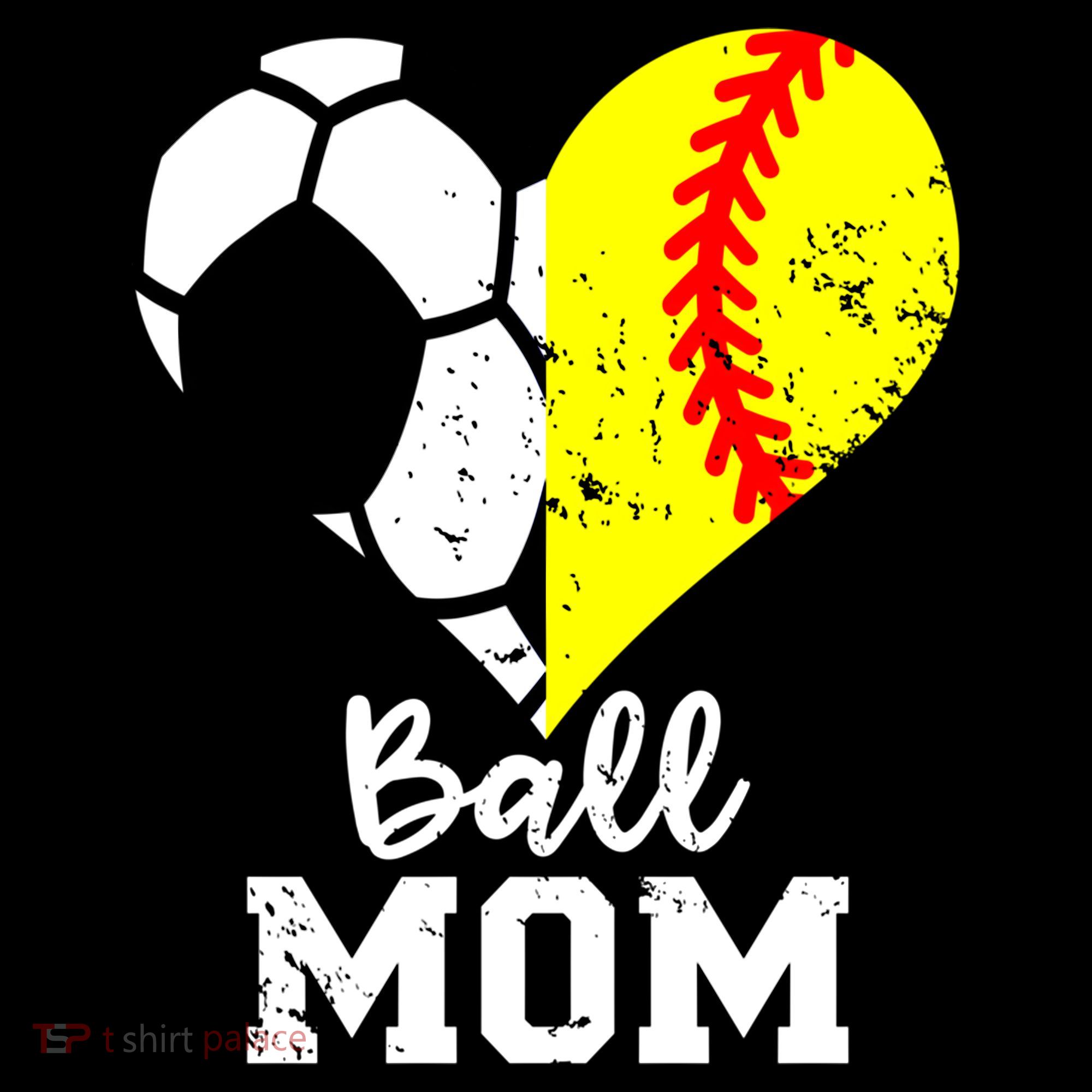 Ball Mom Heart Funny Softball Soccer Mom Gift Coffee Mug