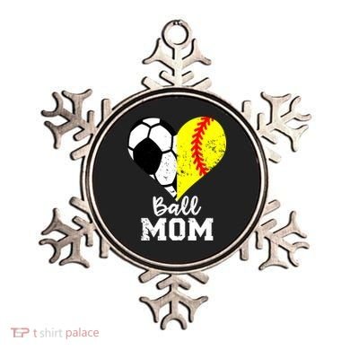 Ball Mom Heart Funny Softball Soccer Mom Gift Ornament