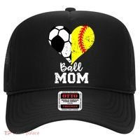 Ball Mom Heart Funny Softball Soccer Mom Gift Hat thumb 0