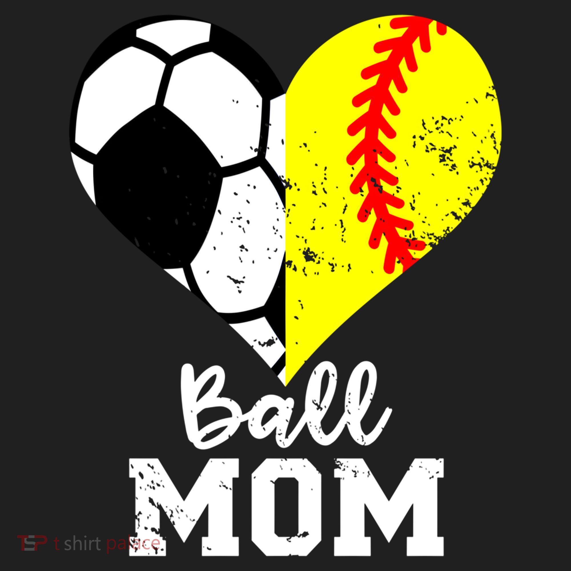 Ball Mom Heart Funny Softball Soccer Mom Gift Hat
