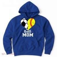 Ball Mom Heart Funny Softball Soccer Mom Gift Hoodie thumb 0