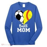 Ball Mom Heart Funny Softball Soccer Mom Gift Long Sleeve Shirt thumb 0
