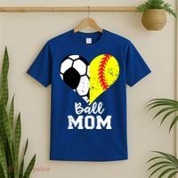 Ball Mom Heart Funny Softball Soccer Mom Gift T-Shirt thumb 2
