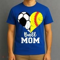 Ball Mom Heart Funny Softball Soccer Mom Gift T-Shirt thumb 3