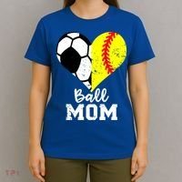 Ball Mom Heart Funny Softball Soccer Mom Gift T-Shirt thumb 4