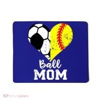 Ball Mom Heart Funny Softball Soccer Mom Gift Mousepad thumb 0